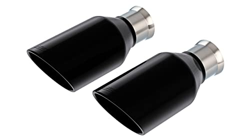 BORLA 60718 Perfromance Exhaust Tip Kit for 20212024 Ram 1500 TRX 62L V8 Automatic Transmission 4 Wheel Drive Crew Cab With Short Bed 5 7 1415 Wheelbase 4 Door Black Chrome On T304 SS - Image 1