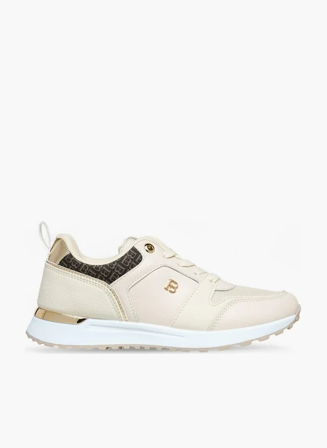 Flora Bella By Shoexpress Flora Bella Monogram Print Lace-Up Sneakers With Pull Tab