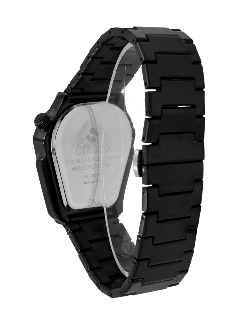 Clasico ⌚ Men’s 40mm Premium Stainless Steel Watch – Quartz Movement Analog Wrist Watch for Men | Luxury Stealth Black Finish | Date Display | Durable Steel Strap - Image 3