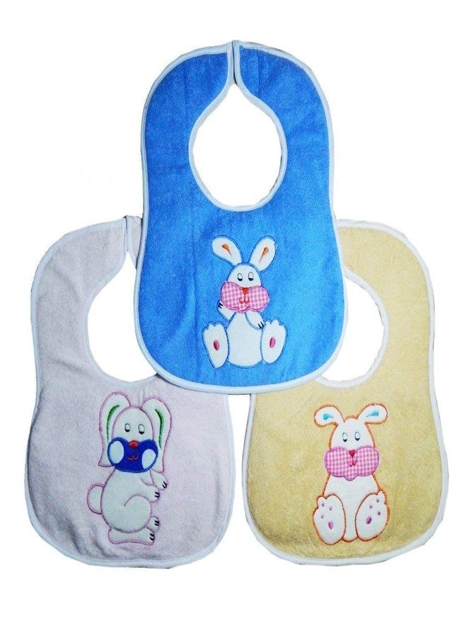 Crawl'in Kids Baby Feeding Multicolor Towel Cloth Bib with Cartoon Patch for 0-9 Months Baby - Image 1