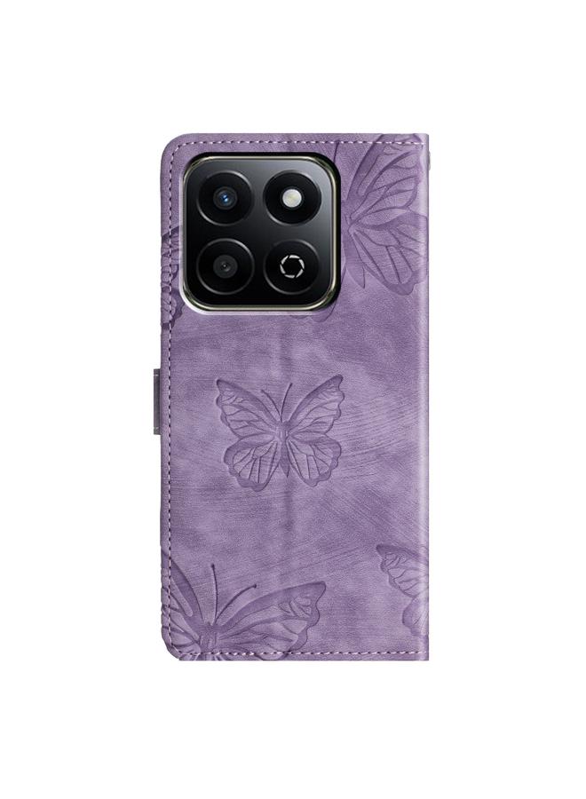 S-TOP Case For Honor X7C 4G / 200 Smart Skin-feel Embossed Butterfly Leather Phone Case - Image 3