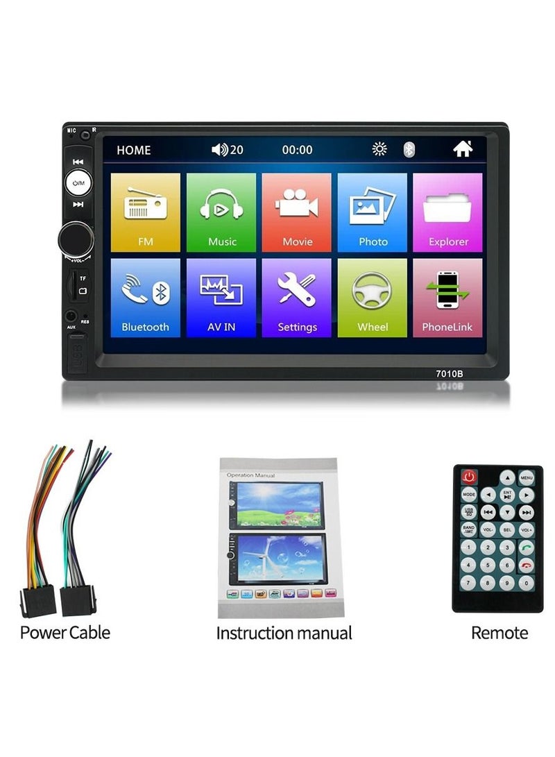 Desberry 7-inch Double Din Car Stereo 2 Din Car Radio Autoradio Touchscreen BT MP5 Player with Reversing Camera Remote Control Support Carplay - Image 1