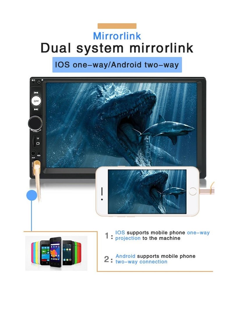 Desberry 7-inch Double Din Car Stereo 2 Din Car Radio Autoradio Touchscreen BT MP5 Player with Reversing Camera Remote Control Support Carplay - Image 5