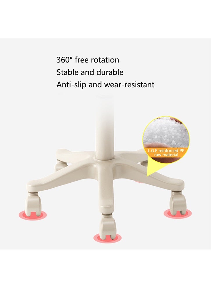 MOZOGOT PU Leather Round Rolling Stool Height Adjustable, Swivel Drafting Work SPA Shop Salon Stools with Wheels Office Chair Small for Home Office - Image 4