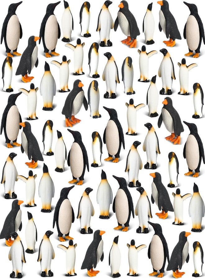 Poen 60 Pcs Penguin Figurines Miniature Realistic Penguin Figures Cute Resin Antarctic Animal Penguin Winter Cake Toppers Decorations for Boy Girl Birthday Gift Party Favors - Image 1