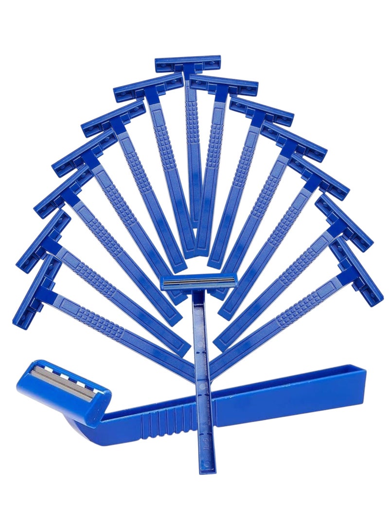 فيندكس شفرات حلاقة مزدوجة الحافة - مجموعة من 15 قطعة، من الفولاذ المقاوم للصدأ، حلاقة دقيقة للرجال والنساء، حلاقة ناعمة لكامل الجسم، لون أزرق - Image 1