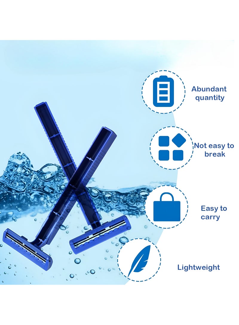 فيندكس شفرات حلاقة مزدوجة الحافة - مجموعة من 15 قطعة، من الفولاذ المقاوم للصدأ، حلاقة دقيقة للرجال والنساء، حلاقة ناعمة لكامل الجسم، لون أزرق - Image 2