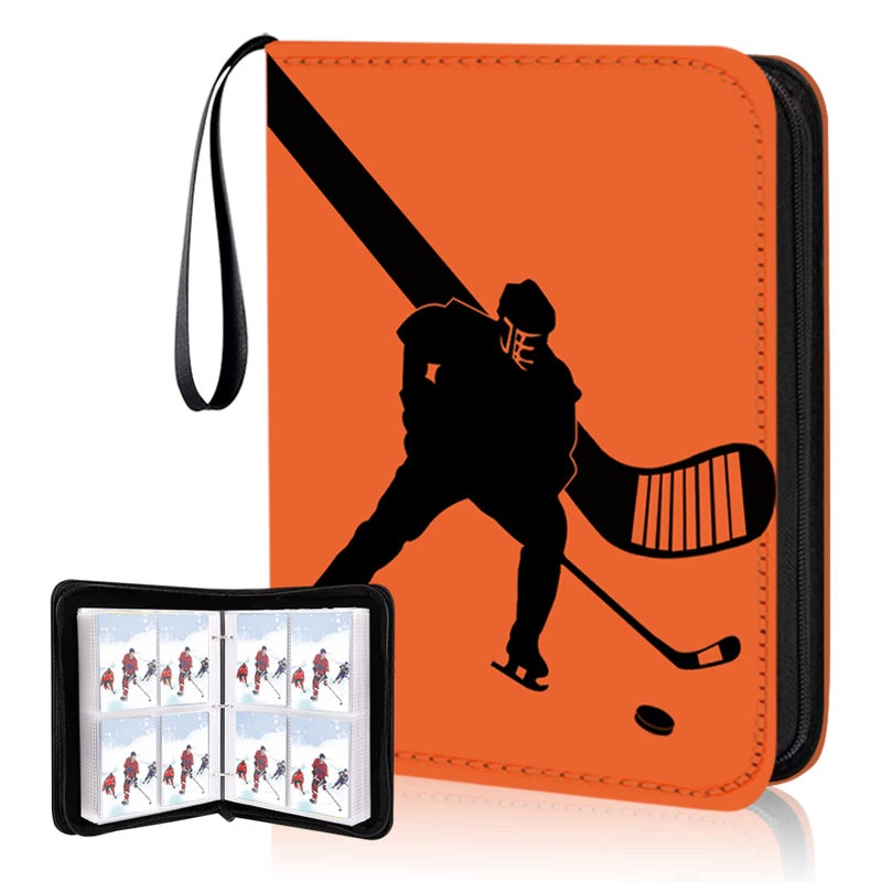 BINBE Hockey Card Binder4Pocket Trading Card Binder with 400 Card SleevesPortable Cards Album Case for Cards Collection Baseball Football Hockey Basketball Sports Cards 400 Pocket Hockey - Image 3