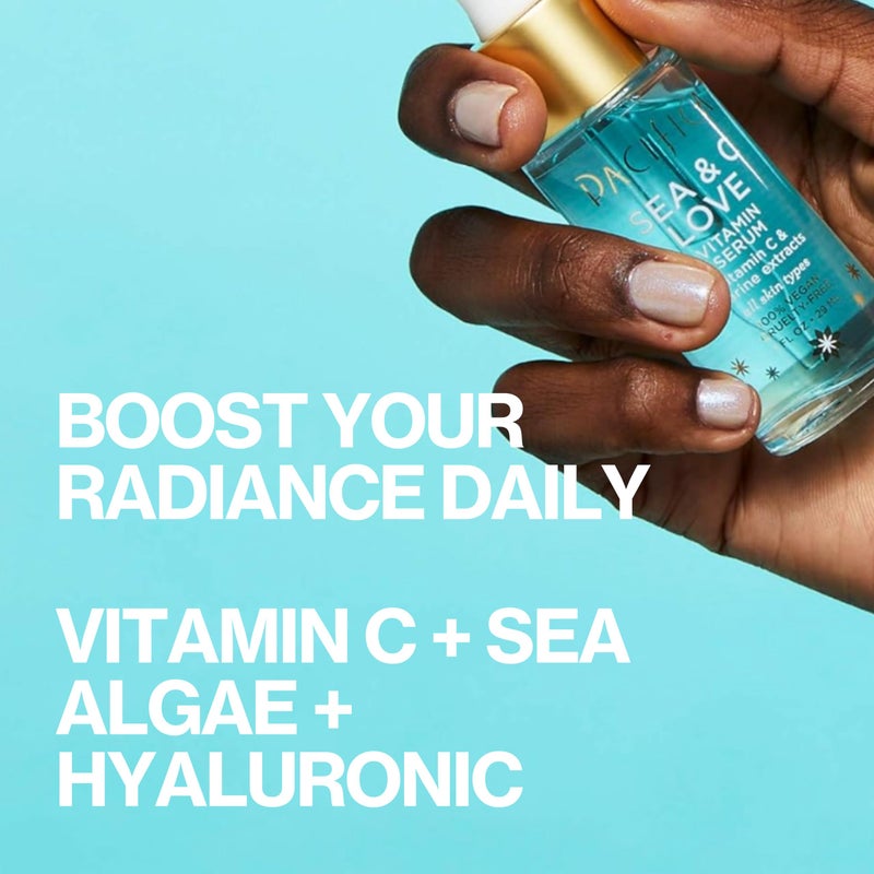 Pacifica Beauty Sea and C Love Vitamin C Serum, Skincare, Hyaluronic Acid, Green Tea, Marine Extracts, Blue Light Protection, Brightening, Lightweight, Face Care, Skin Care Serum, 1 fl oz (1 Count) - Image 2