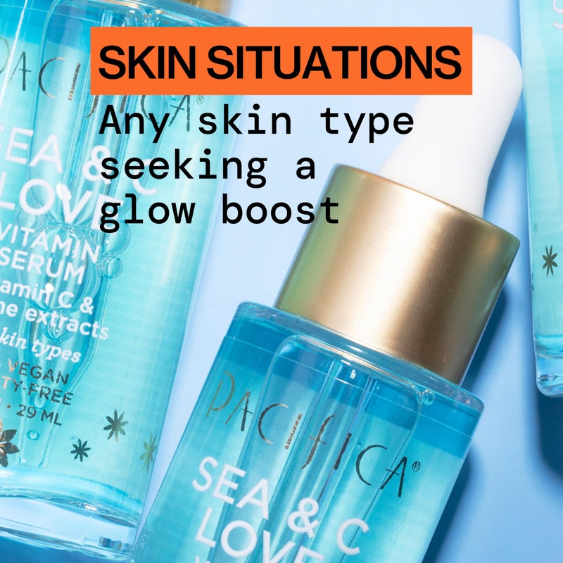 Pacifica Beauty Sea and C Love Vitamin C Serum, Skincare, Hyaluronic Acid, Green Tea, Marine Extracts, Blue Light Protection, Brightening, Lightweight, Face Care, Skin Care Serum, 1 fl oz (1 Count) - Image 3