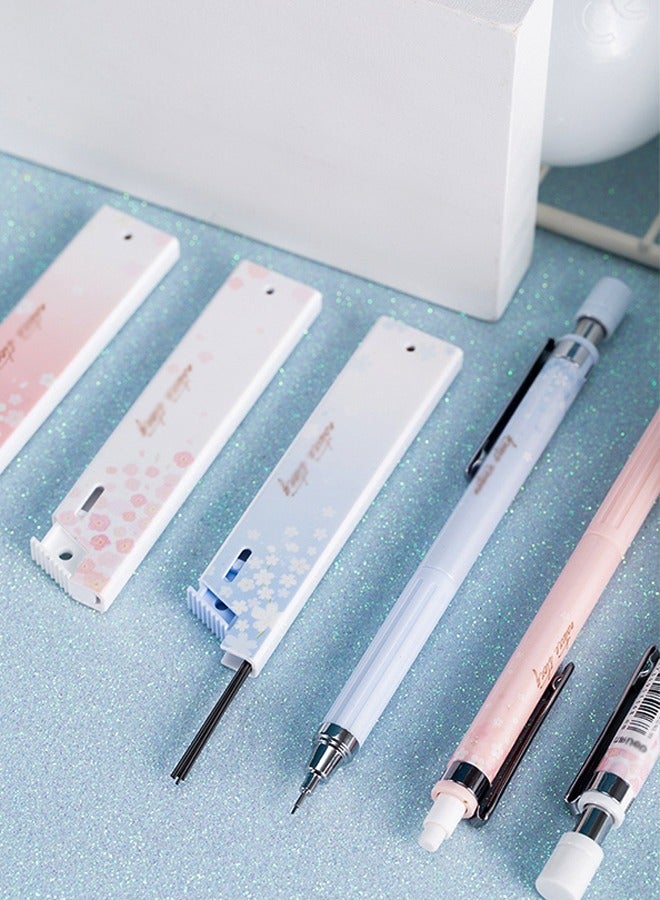 6 Pcs Cherry Mechanical Pencil Set Include Automatic Drafting Pencil with 3 Tubes Pencil Refill and 3 Boxes Of Standard Lead With Rubber Head for Sketching Architecture Drawing (0.5 mm) - Image 5