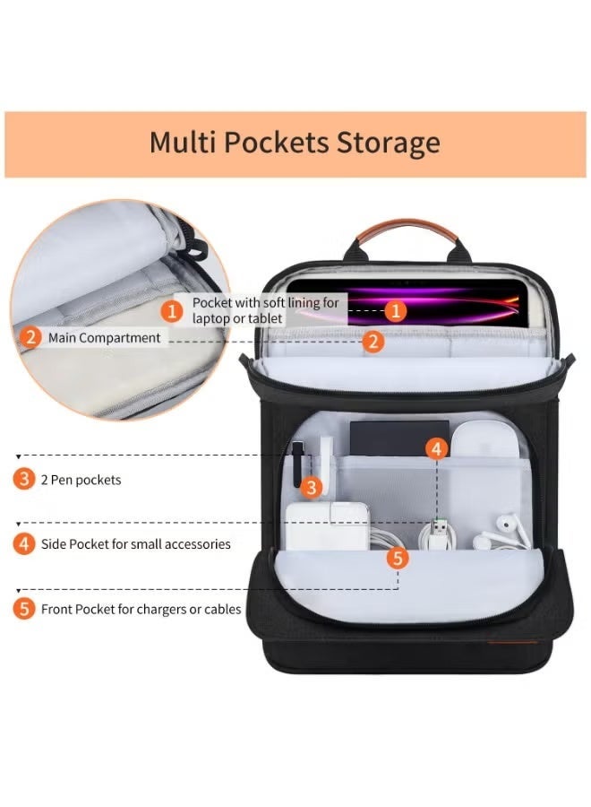 No branded 13-14 Inch Tablet Sleeve iPad Bag with Handle, Shoulder Strap & Front Pocket, Black - Image 4