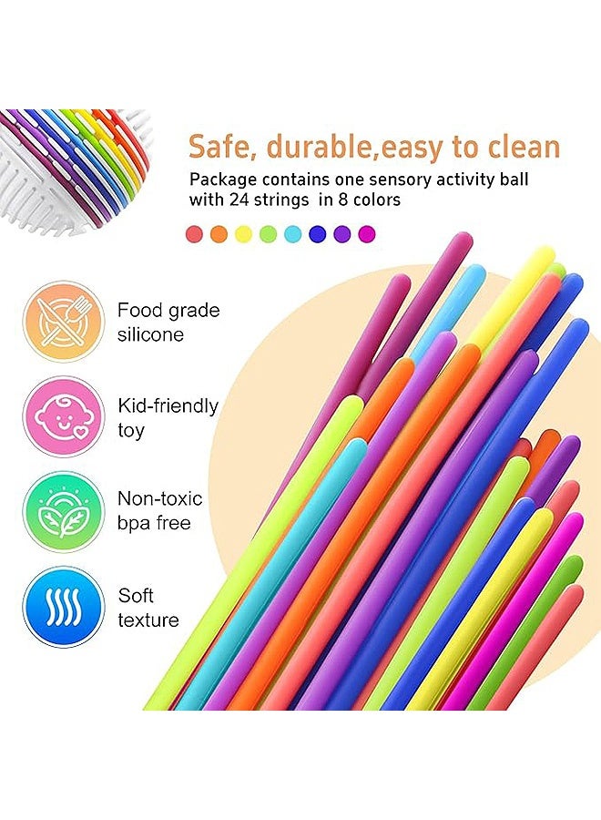 إم إكس إن لعبة كرة لوحية حسية للتوحد واضطراب فرط الحركة ونقص الانتباه - كرة ذات ملمس ملموس بزاوية 360 درجة مع 16 خيطًا، ألعاب تخفيف التوتر للأطفال من عمر 3 سنوات فما فوق والكبار، ألعاب حسية مناسبة للسفر وأنشطة تعليمية محمولة عن طريق اللمس - Image 3