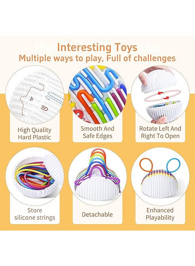 إم إكس إن لعبة كرة لوحية حسية للتوحد واضطراب فرط الحركة ونقص الانتباه - كرة ذات ملمس ملموس بزاوية 360 درجة مع 16 خيطًا، ألعاب تخفيف التوتر للأطفال من عمر 3 سنوات فما فوق والكبار، ألعاب حسية مناسبة للسفر وأنشطة تعليمية محمولة عن طريق اللمس - Image 4