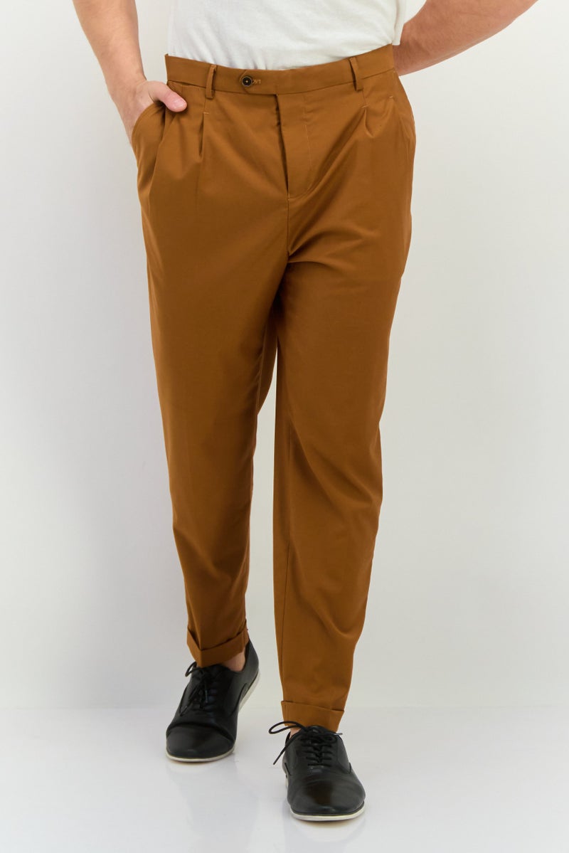 Sorbino Men Regular Fit Solid Chino Pants, Brown - Image 1