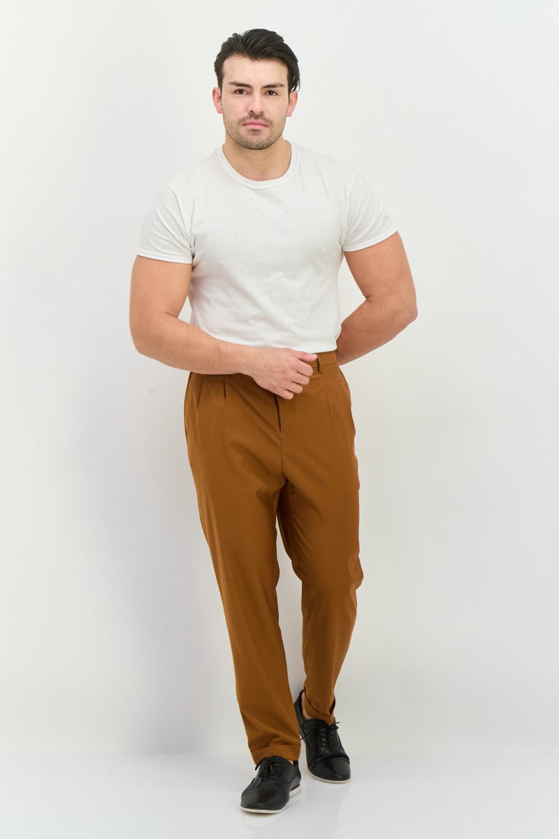 Sorbino Men Regular Fit Solid Chino Pants, Brown - Image 2