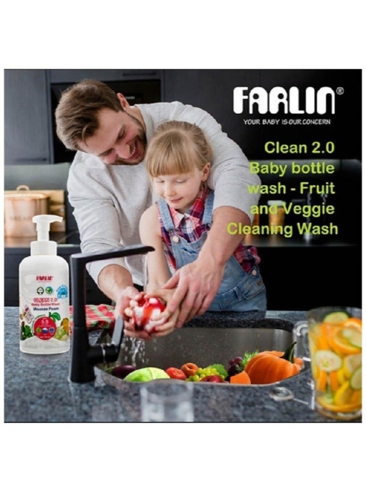 FARLIN Pack Of 3 Baby Bottle Liquid Wash - 3x700ml - Image 2