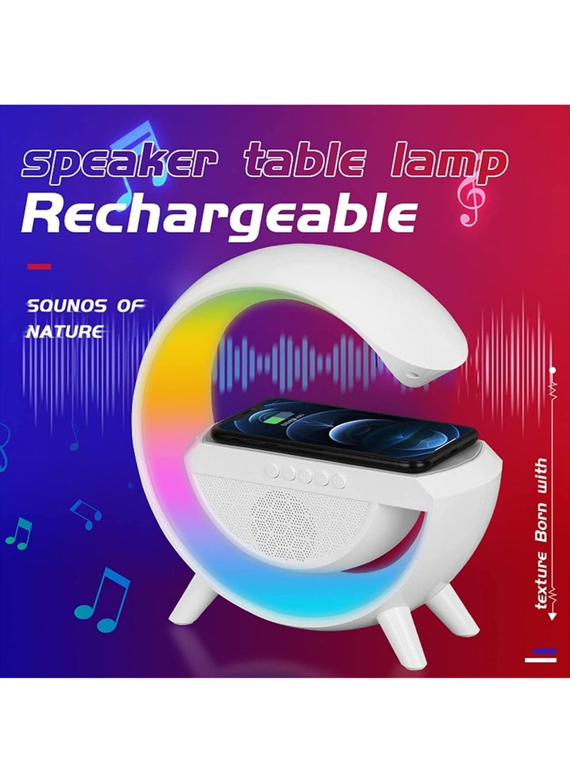 DubaiGallery مكبر صوت LED للشحن اللاسلكي، أبيض  - Image 3