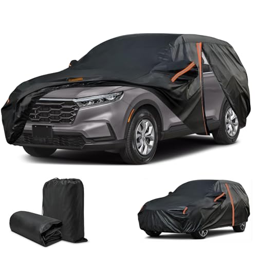 JAOGAUS SUV Car Cover Custom Fit for Honda CR-V 1997-2025, Outdoor/Indoor Car CRV Cover with Mirror Pockets/Zipper/Reflective Strip, SUV Car Covers Sun UV Dust Snow Hail Protection-177.6 x 70.1 x 69.7 - Image 1