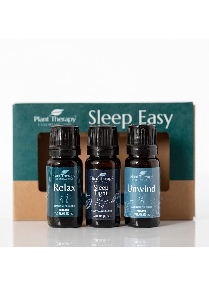 Plant Therapy Plant Therapy Sleep Easy Essential Oil Blend Set 10 mL (1/3 oz) Each of Relax, Sleep Tight & Unwind, Pure, Undiluted, Essential Oil Blends 