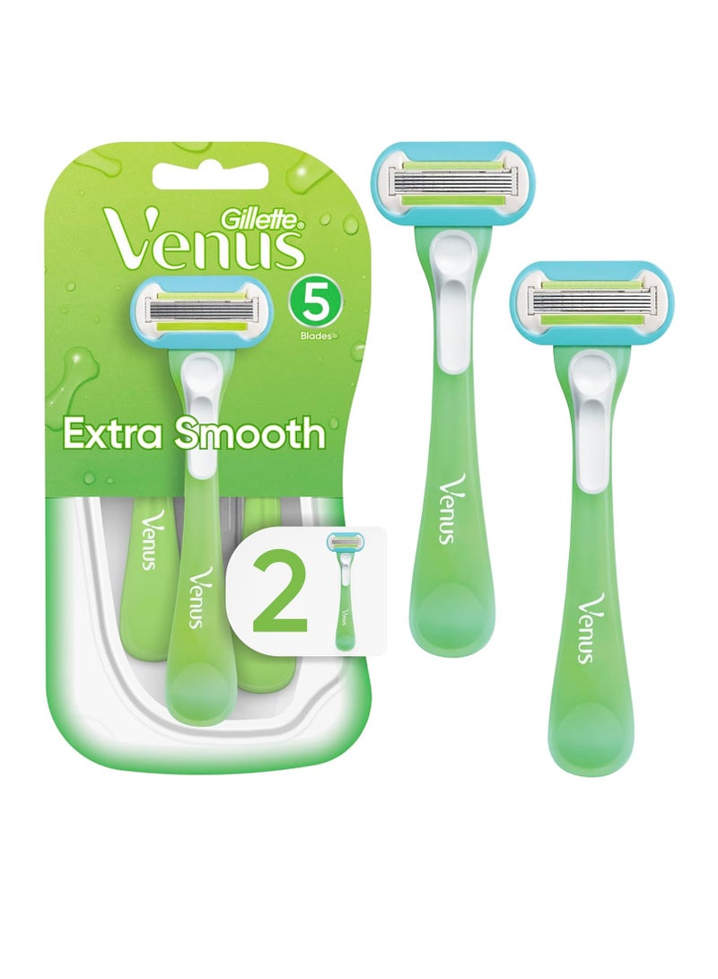 Gillette شفرات حلاقة نسائية جيلت فينوس الإضافية الناعمة الخضراء، 2 قطعة - Image 1