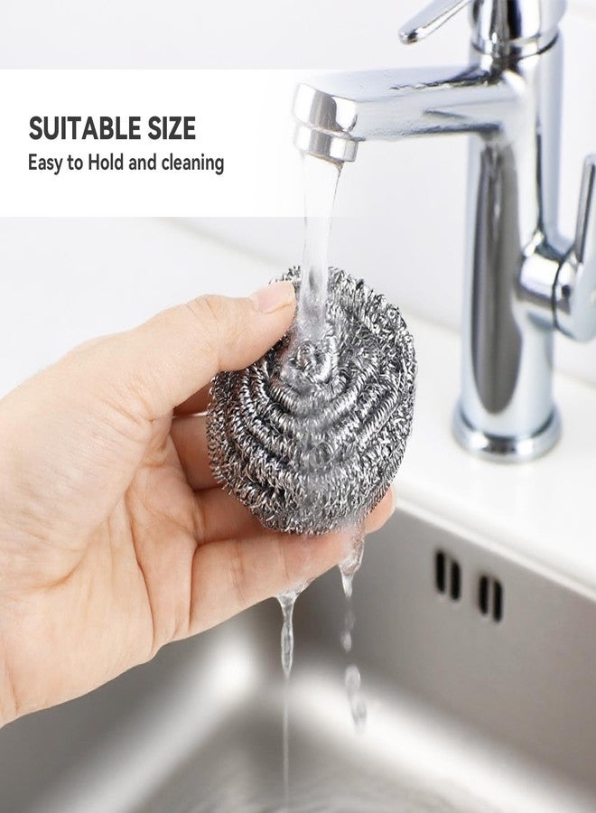 Bilkeru 10 Pcs Metal Kitchen Scrubbing Pads Scrubs for Dishes, Pans, Pots, Ovens, Grills, Sinks(Sliver) - Image 5