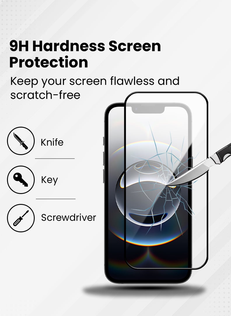 Case Up Screen Protector For Apple iPhone 16e 6.1 Inch 9H Hardness Tempered Glass Film, Bubble Free Easy Installation, Full Coverage, Anti Scratch And Touch Sensitive - Image 3