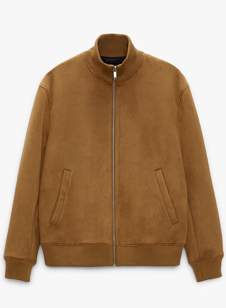 NIBEMINENT سترة رجالية كاجوال من صوف سويدي بيكيه مع ياقة قائمة - Image 2