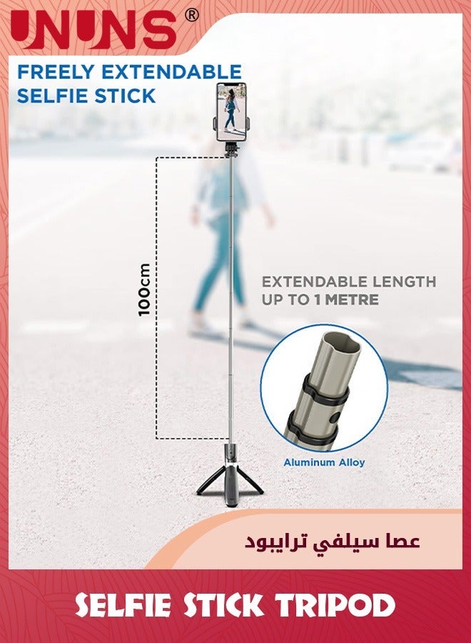 UNUNS Selfie Stick Tripod,Selfie Tripod Stand Wireless Remote,Handheld With Detachable Bluetooth Remote,Extendable Pocket Compatible Galaxy Android Smartphones iPhone And Camera - Image 2