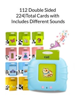 Generic Rechargeable Early Education Device for kids with English 112  total 224 Double Sided Words,  Talking Flash Cards Reader for Kids Pink Color  - Image 2