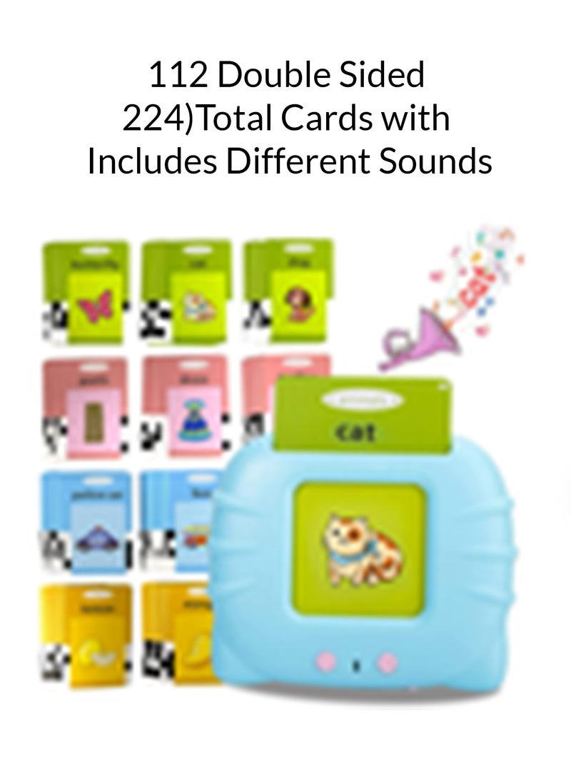 Rechargeable Early Education Device for kids with English 112  total 224 Double Sided Words,  Talking Flash Cards Reader for Kids Pink Color - Image 2
