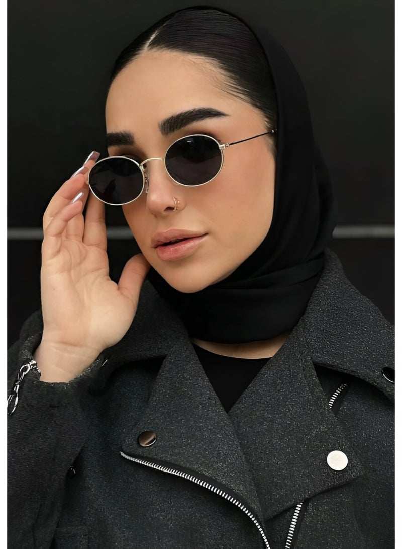 POLITE Small Frame Oval Metal  Sunglasses – Unisex Retro Minimalist Fashion Accessory - Image 1