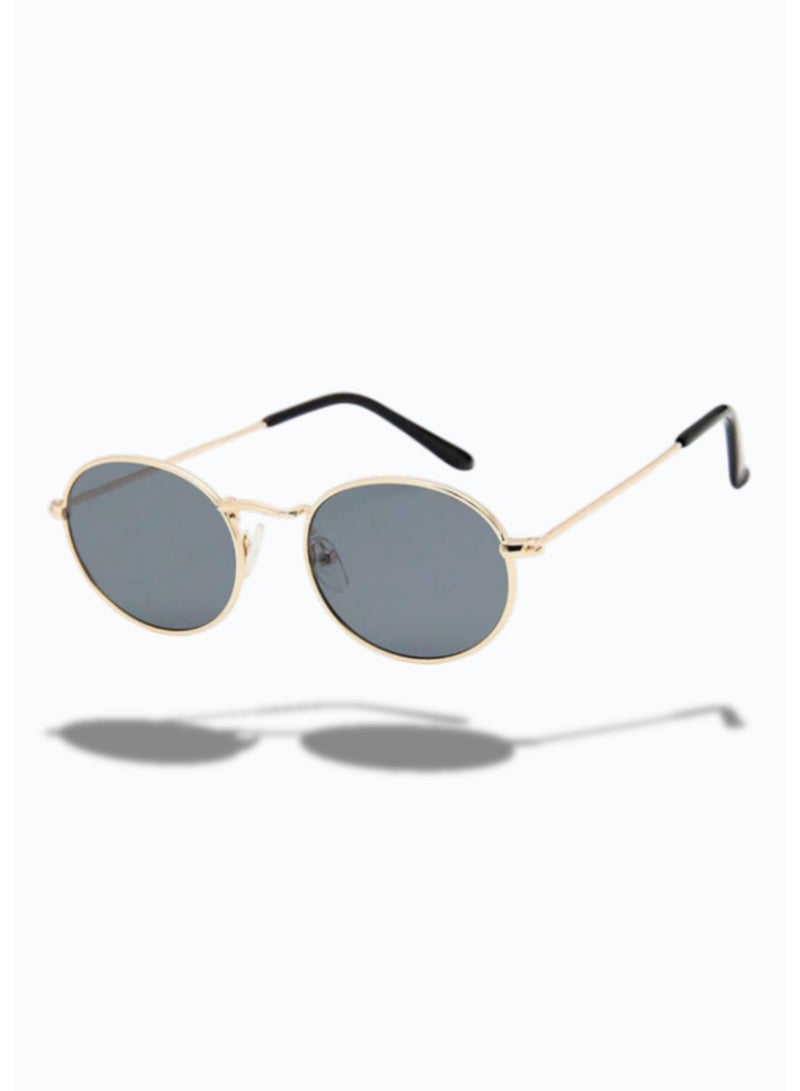 POLITE Small Frame Oval Metal  Sunglasses – Unisex Retro Minimalist Fashion Accessory - Image 3