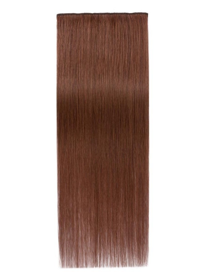 S-noilite One Piece Hair Extensions Clip in Human Hair 5 Clips 3/4 Full Head Clip on Remy Hair Extension for Women,One-Piece Design Adding Hair Volume 22 Inch 55g #Dark Auburn - Image 1