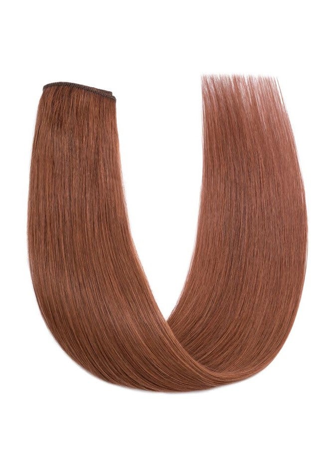 S-noilite One Piece Hair Extensions Clip in Human Hair 5 Clips 3/4 Full Head Clip on Remy Hair Extension for Women,One-Piece Design Adding Hair Volume 22 Inch 55g #Dark Auburn - Image 2