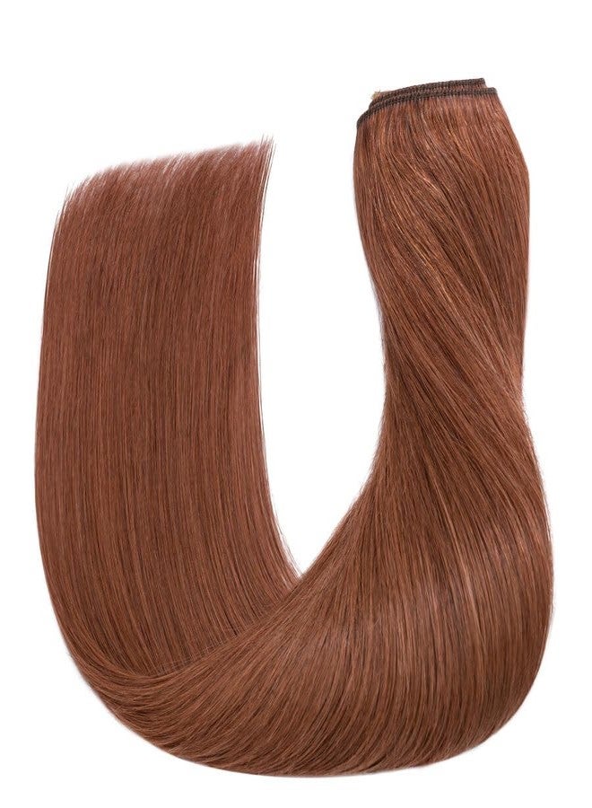 S-noilite One Piece Hair Extensions Clip in Human Hair 5 Clips 3/4 Full Head Clip on Remy Hair Extension for Women,One-Piece Design Adding Hair Volume 22 Inch 55g #Dark Auburn - Image 3