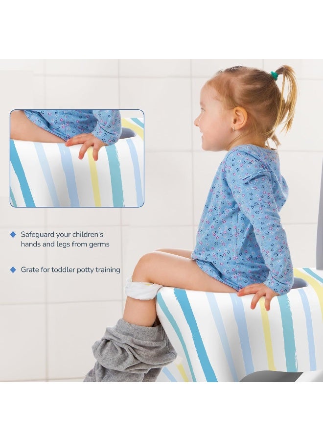 POIKSHARK Toilet Seat Covers Disposable, Large Waterproof Potty Covers for Toddlers, Kids, and Adults, Toddler Potty Training for Public Restroom, Airplane, Trip, Individually Wrapped for Travel (Wave) - Image 3