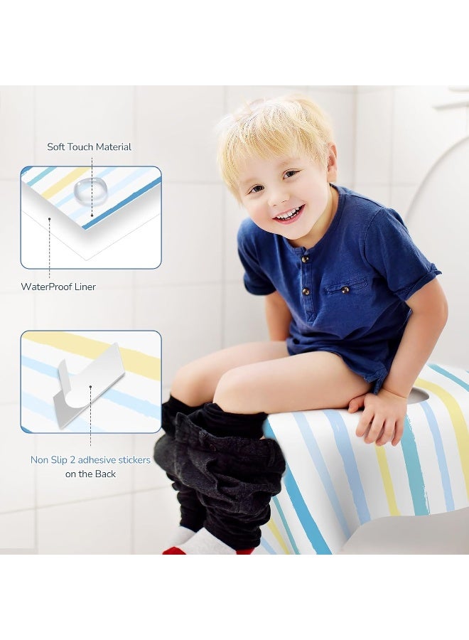 POIKSHARK Toilet Seat Covers Disposable, Large Waterproof Potty Covers for Toddlers, Kids, and Adults, Toddler Potty Training for Public Restroom, Airplane, Trip, Individually Wrapped for Travel (Wave) - Image 2