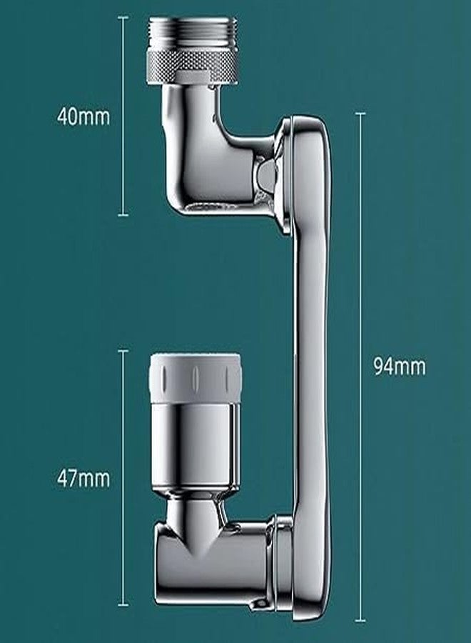 RIGJAK 360° Rotating Tap Extension Aerator | Universal Kitchen & Bathroom Faucet Sprayer Nozzle with Adjustable Water Flow - Image 2