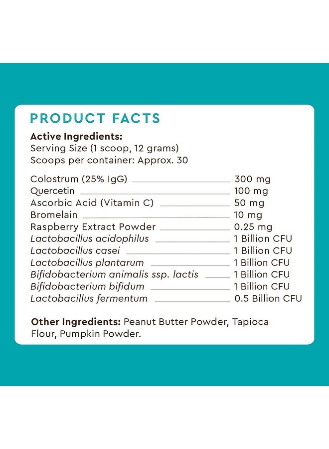 Infinite Pet Supplements مكمل بروبيوتيك للكلاب مع الكولاستروم، دعم الحساسية والمناعة للكلاب مسحوق زبدة الفول السوداني | 12.7 أونصة | صنع في الولايات المتحدة الأمريكية | - Image 5