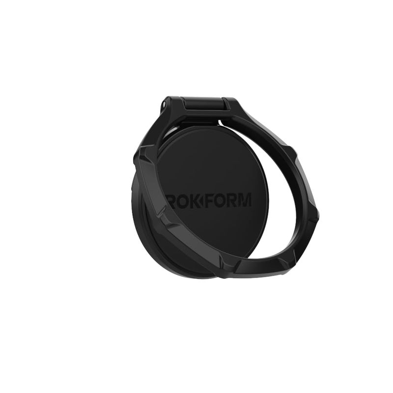 Rokform - Magnetic Sport Ring Grip and Stand, Version 2, Metal Cell Phone Holder, Specially Designed for Rokform iPhone, Samsung, & Pixel ROKLOCK Twist Lock Cases (Black) - Image 1