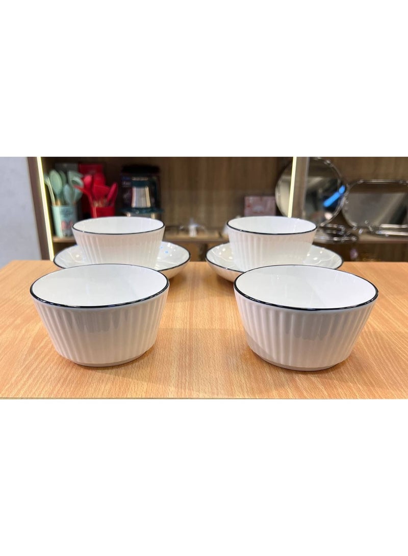 طقم عشاء بورسلين - أطباق، أوعية، حساء وسلطة، آمن للاستخدام في الميكروويف - Image 1