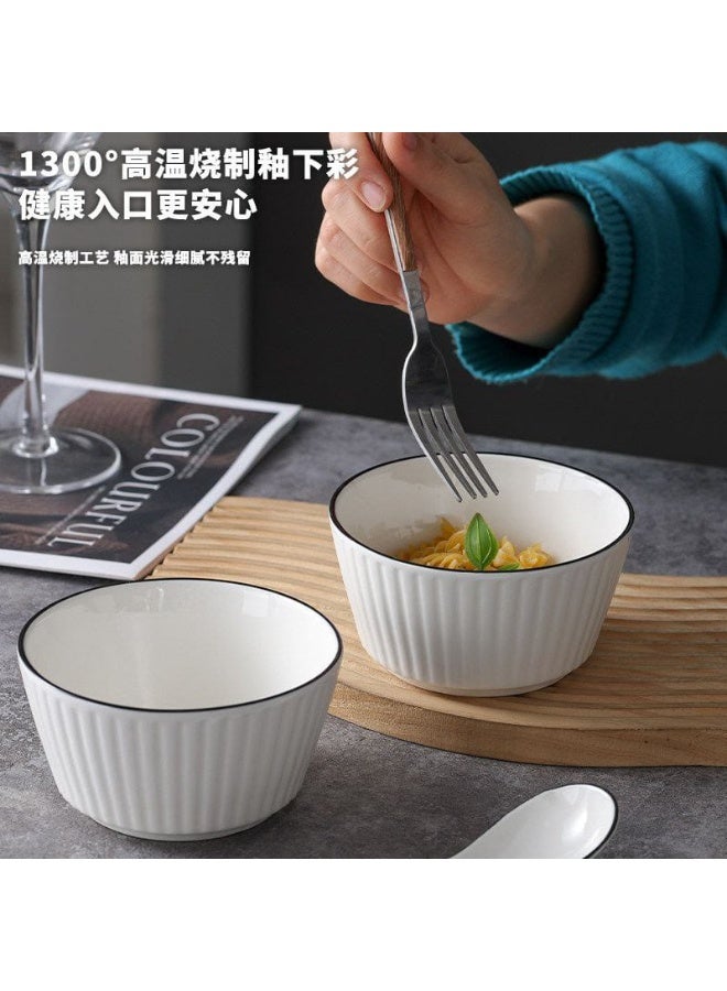 طقم عشاء بورسلين - أطباق، أوعية، حساء وسلطة، آمن للاستخدام في الميكروويف - Image 4