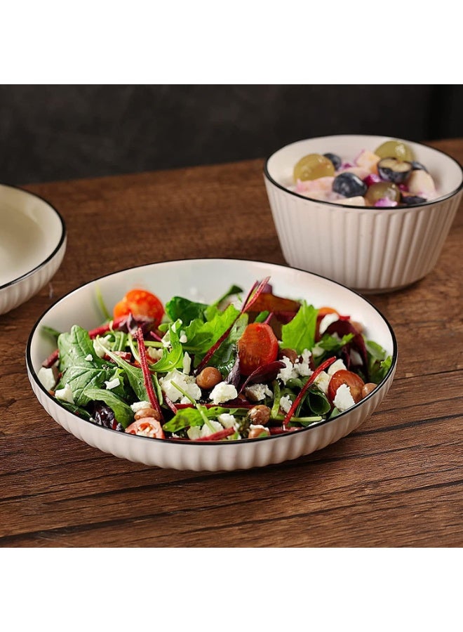 طقم عشاء بورسلين - أطباق، أوعية، حساء وسلطة، آمن للاستخدام في الميكروويف - Image 5