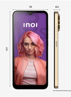 INOI Note 13s, 4G LTE, Octacore 8GB RAM + 256GB, 6.9” HD+ Display, Triple Camera, Gold, Middle East Version  - Image 2