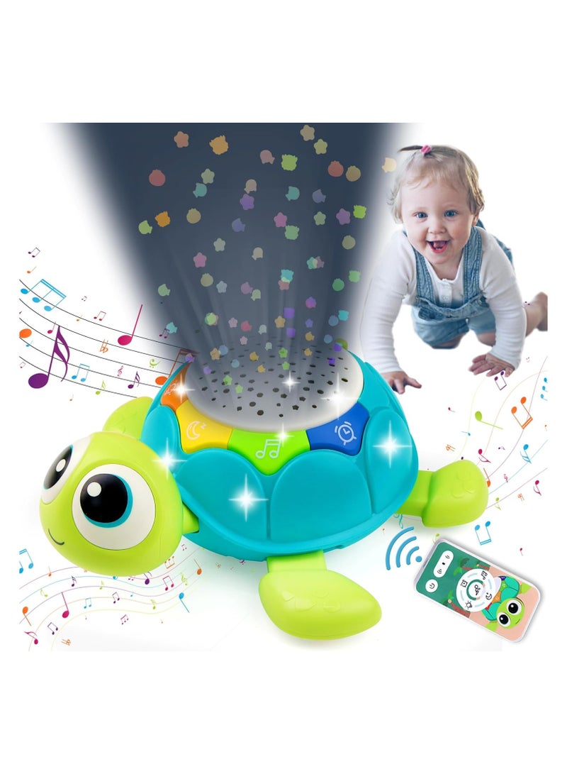Baby Toys 6-12 Months 5 in 1 Musical Projector Turtle Crawling Toys Tummy Time Infant Baby Toys 0-3 3-6 7 8 9 12-18 Months 1 Year Old Boy Toys Girl Toys Birthday Gift  - Image 1