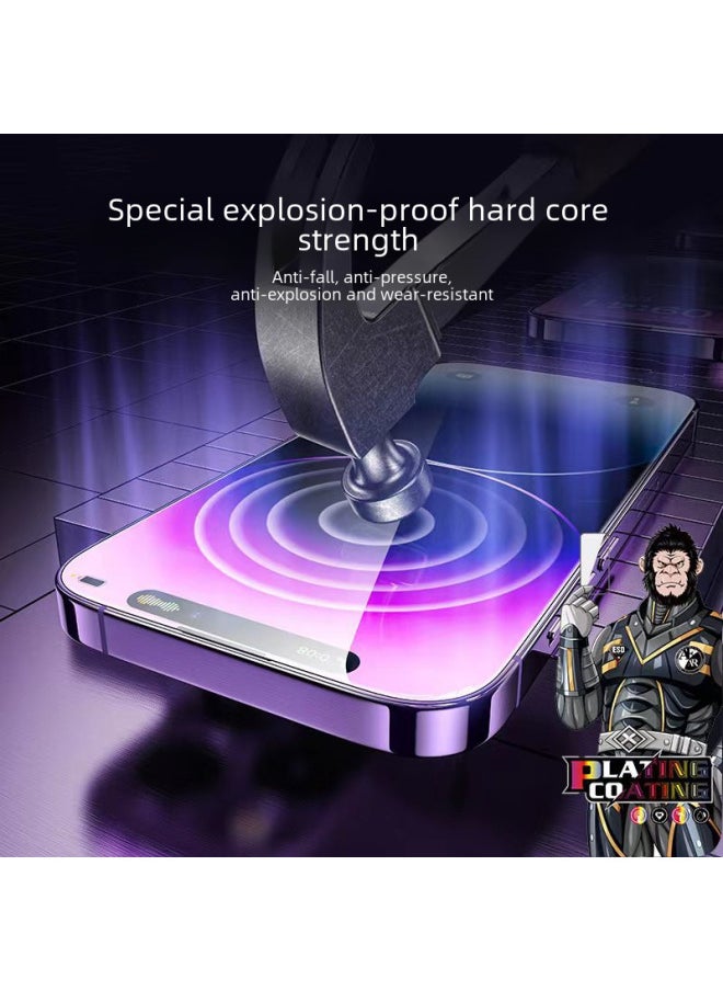 Generic - Tempered Glass Screen Protector For IPhone 15 14 11 12 Pro 13 Electroplated High Definition Digital Computer Phone Film-Color:Electroplating Anti-fingerprint + Anti-static + Dust Net + High Aluminum Glass-Dimensions:For Apple 11/xr - Image 1