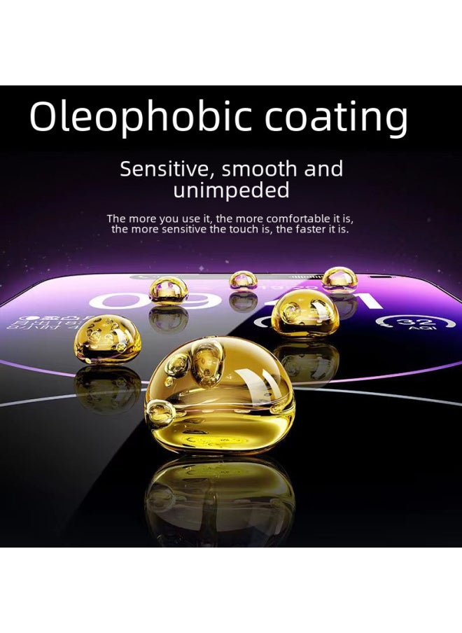 Generic - Tempered Glass Screen Protector For IPhone 15 14 11 12 Pro 13 Electroplated High Definition Digital Computer Phone Film-Color:Electroplating Anti-fingerprint + Anti-static + Dust Net + High Aluminum Glass-Dimensions:For Apple 11/xr - Image 1