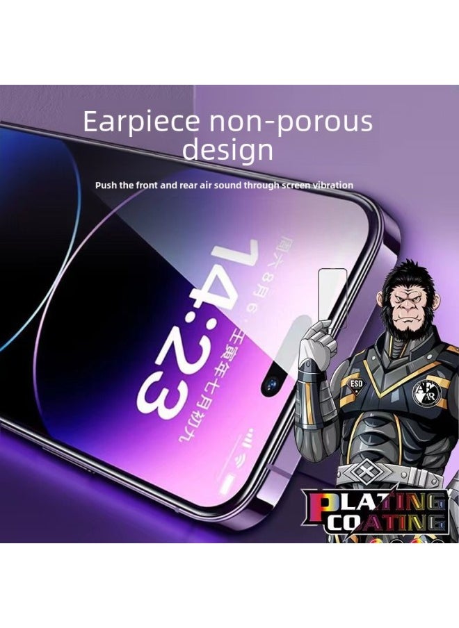Generic - Tempered Glass Screen Protector For IPhone 15 14 11 12 Pro 13 Electroplated High Definition Digital Computer Phone Film-Color:Electroplating Anti-fingerprint + Anti-static + Dust Net + High Aluminum Glass-Dimensions:For Apple 11/xr - Image 1