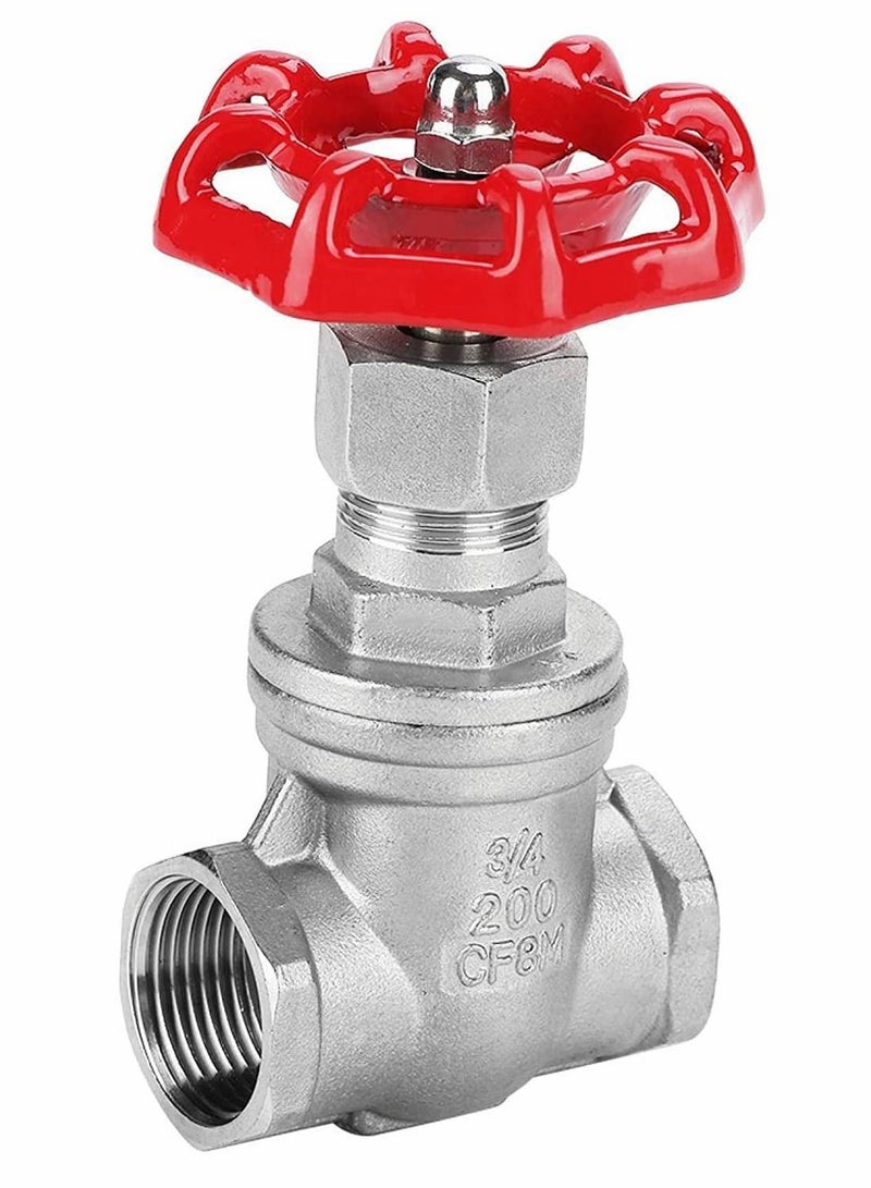 Gate Valve,Stainless Steel Valve, DN20 Female Connection, 26.5 mm (3/4) - Thread,BSPP G3/4 Rotary Sluice Valve for Water Oil Gas  - Image 1